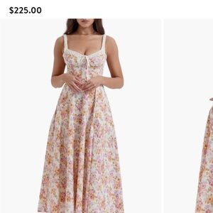 House of CB Sabrina Floral Pink and Cream Maxi Dress
